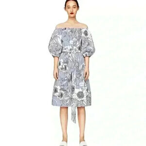 Bleuh Ciel Anthropologie puff sleeve midi dress